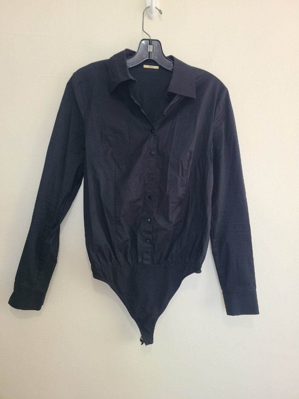 Wolford Women’s Bodysuit Shirt Black Button Up size 36